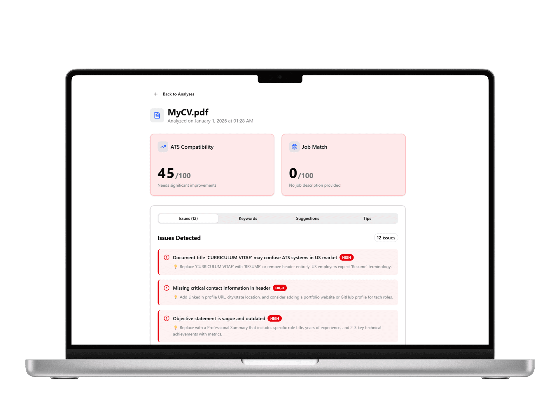 ATSNinja Dashboard Preview
